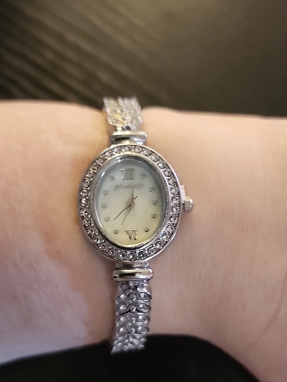 Silver Crystal-Accent Women's Bracelet Watch